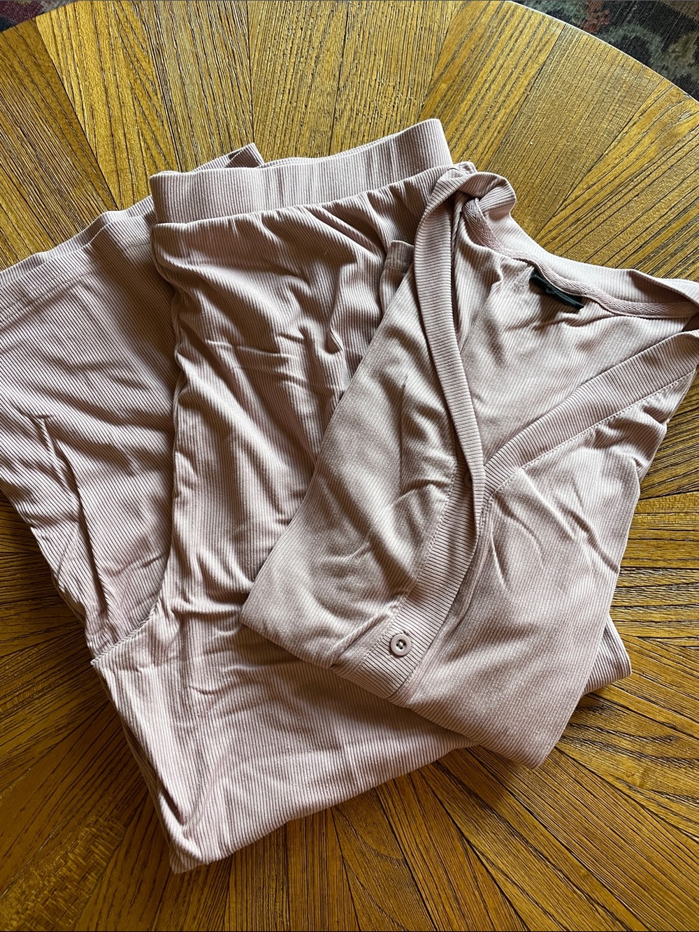 Tahari Ribbed Pajama Set in Blush